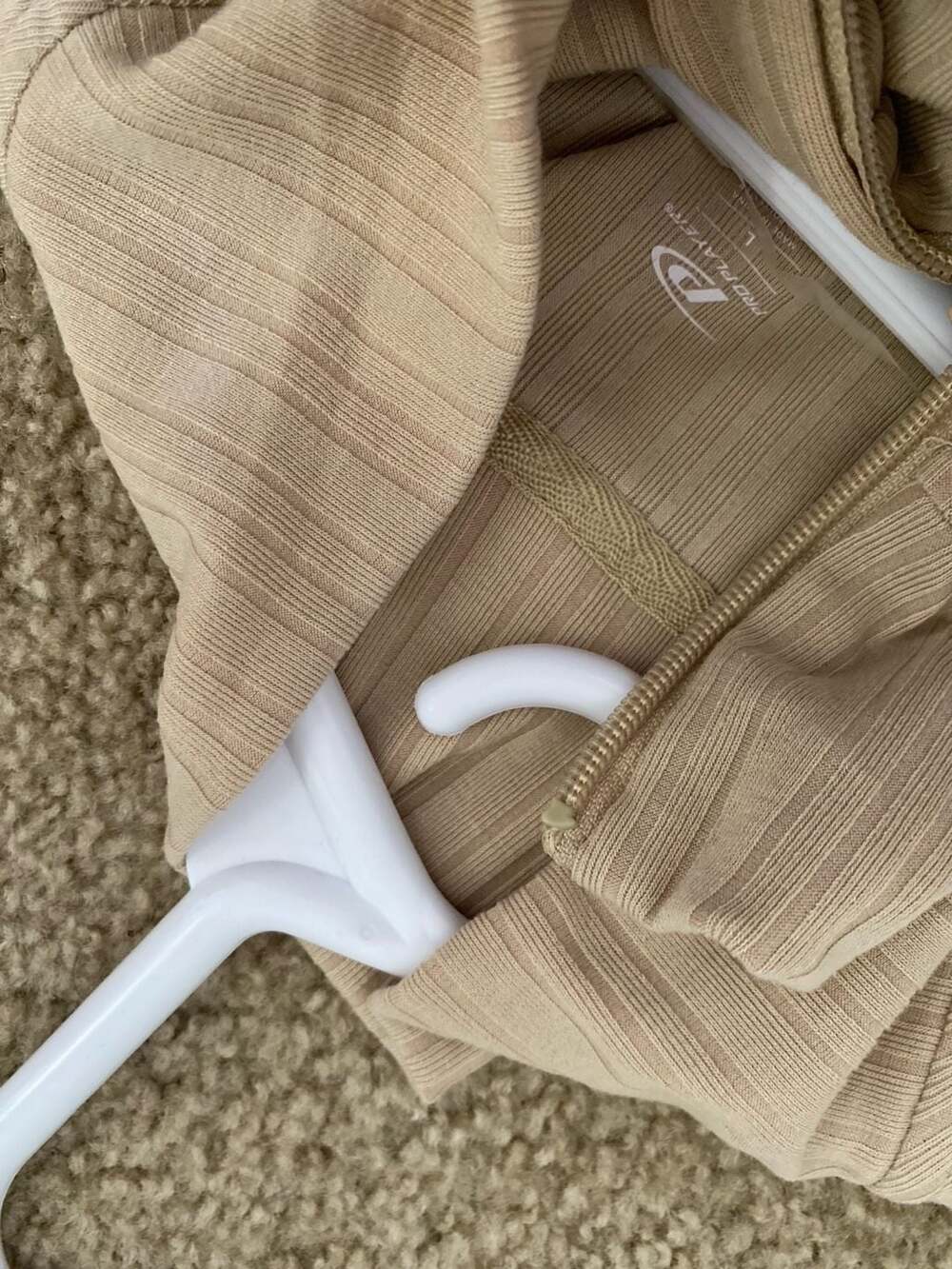 Pro Player Tan Ribbed Quarter-Zip Long Sleeve Pullover - Picture 9 of 15